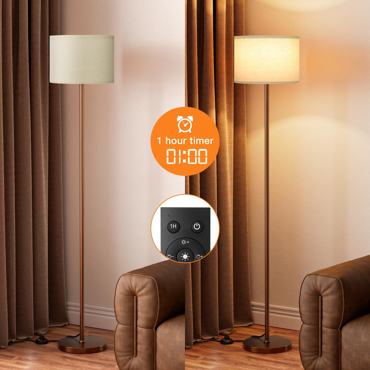 Ambimall floor lamp magnetic remote sticks to metal surfaces.