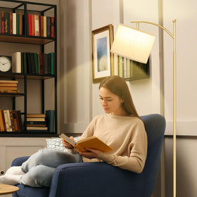 Ambimall floor lamp rotating head lets you aim light for reading.