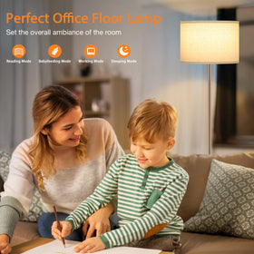 Ambimall floor lamp stepless dimming shows adjustable warmth and brightness.