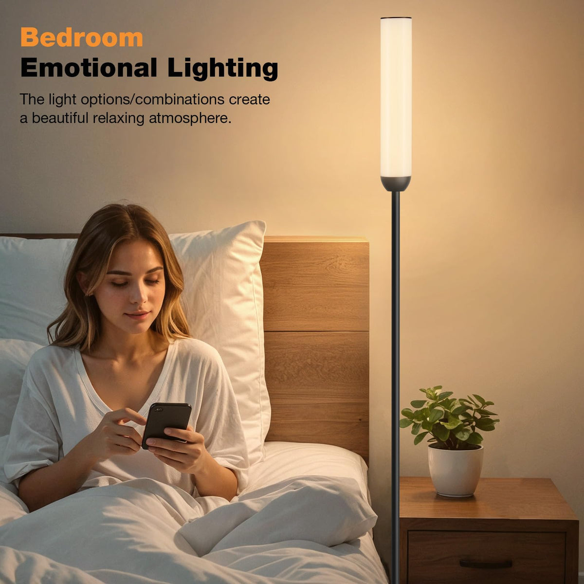 Ambimall LED Floor Lamp color temperature from warm to cool for different tasks