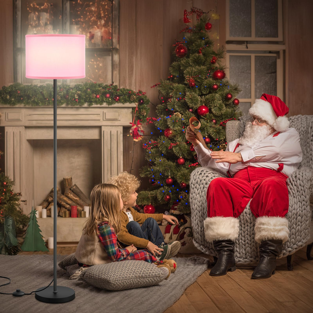 Ambimall living room floor lamp silhouette fits beside seating for balanced lighting.