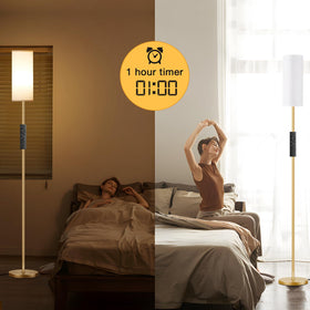 Magnetic remote of the Ambimall lamp sticks to metal surfaces for quick access.