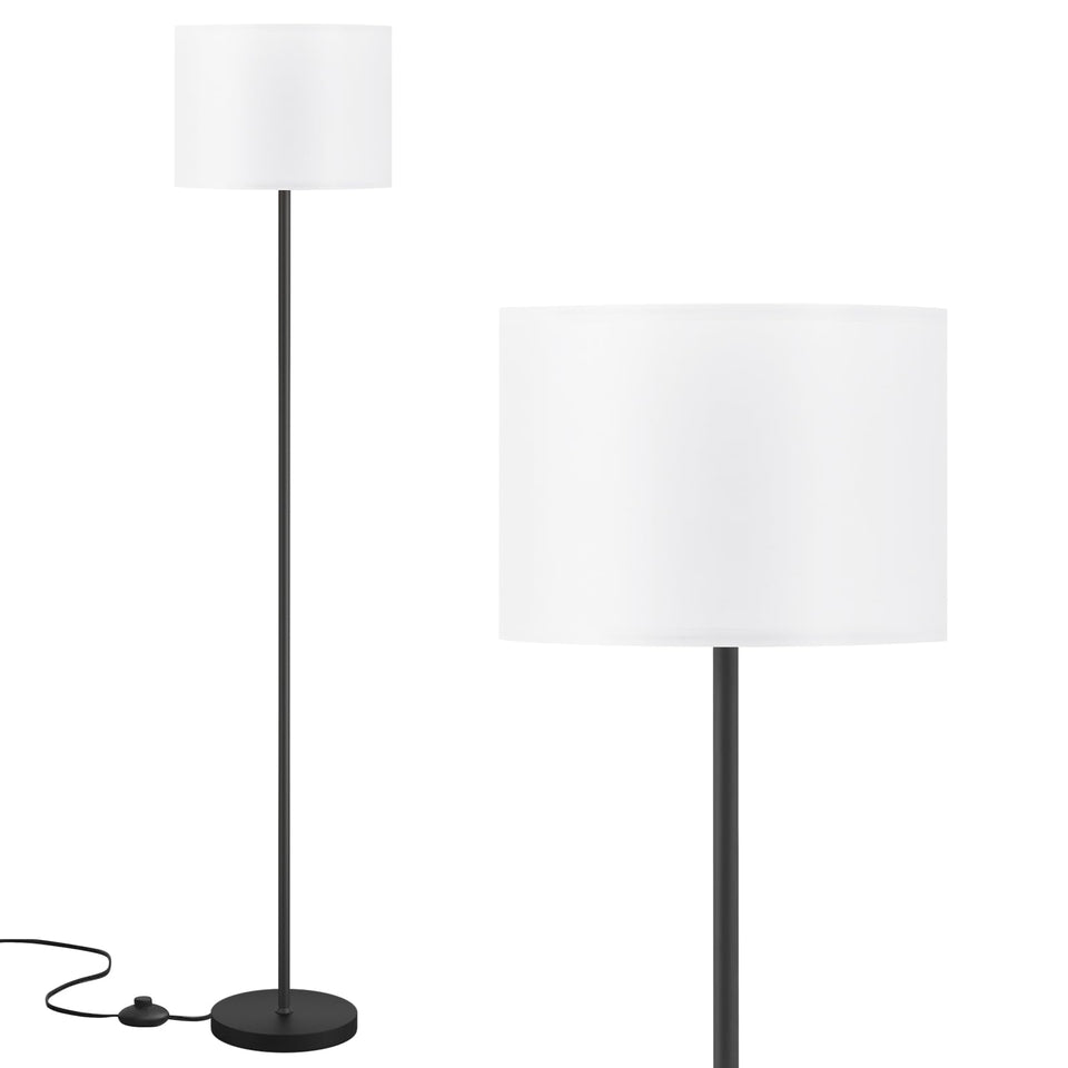 Ambimall modern floor lamp with white shade and pedal switch for convenient lighting control.