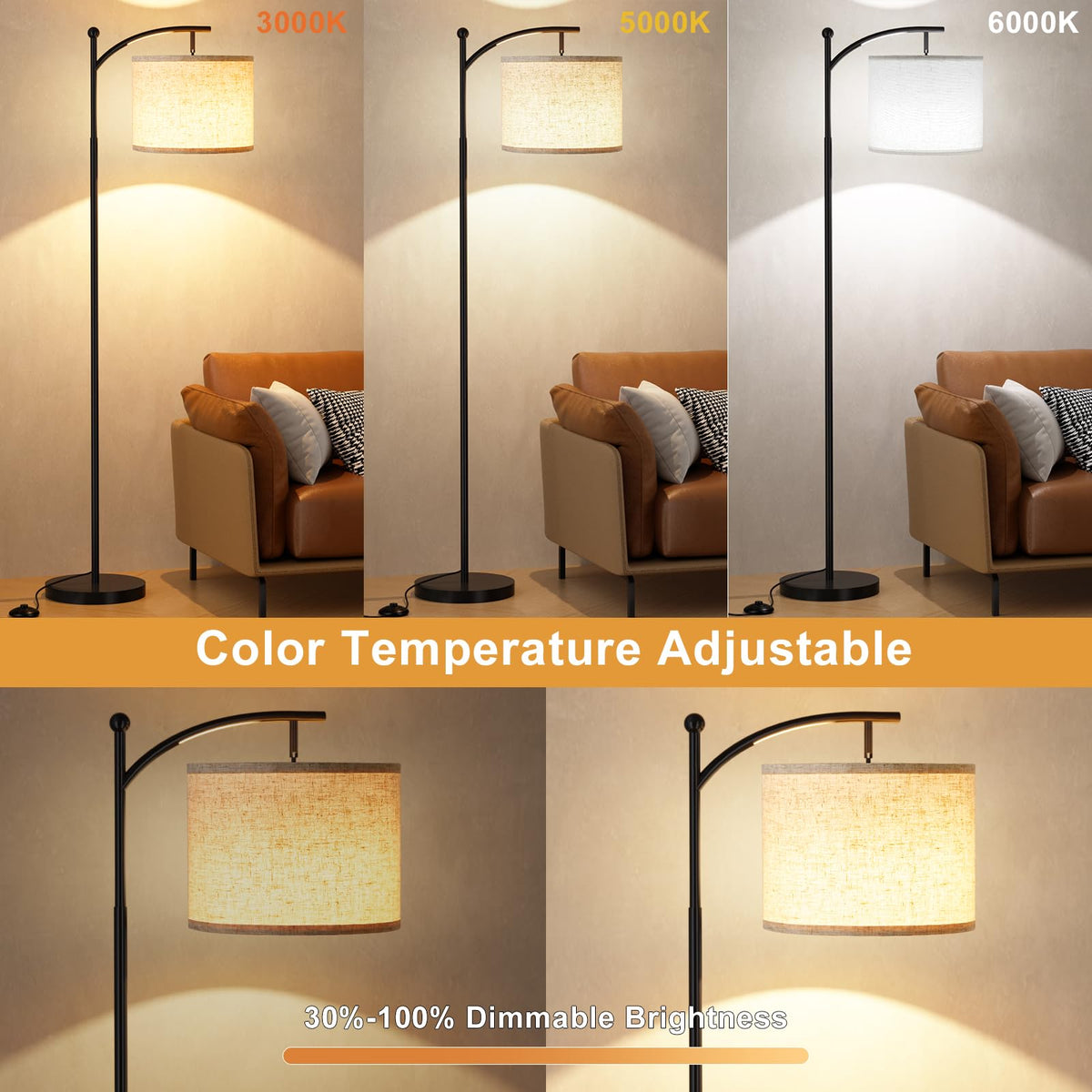 Ambimall floor lamp timer helps fade lighting after one hour.