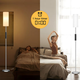 Ambimall remote-controlled floor lamp enables wireless operation from across the room.