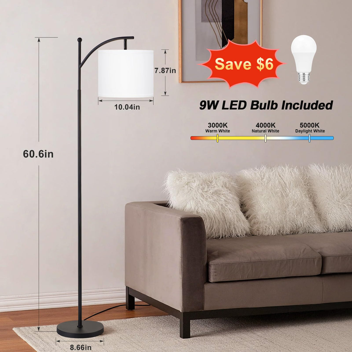 Ambimall rotating shade directs light for reading or tasks.