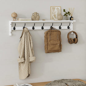 AMBIRD entryway organization with side hooks for bags and hats