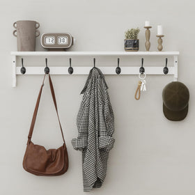 AMBIRD coat rack wall mount 35inch white keeps entryway coats tidy