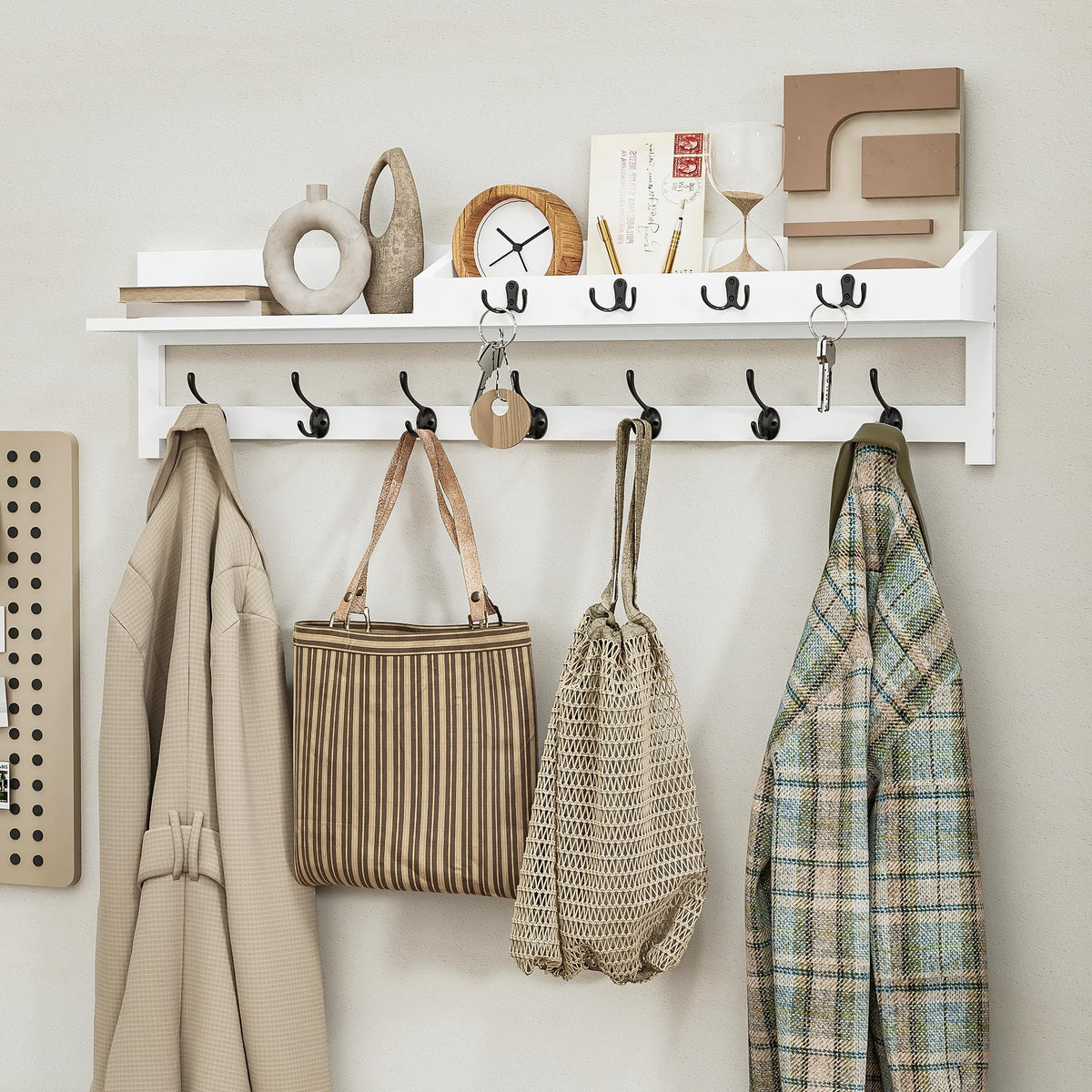 AMBIRD wooden wall rack combines durability and simple, clean design.