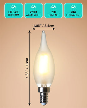 AMDTU E12 LED candelabra bulb 25W equivalent, energy efficient