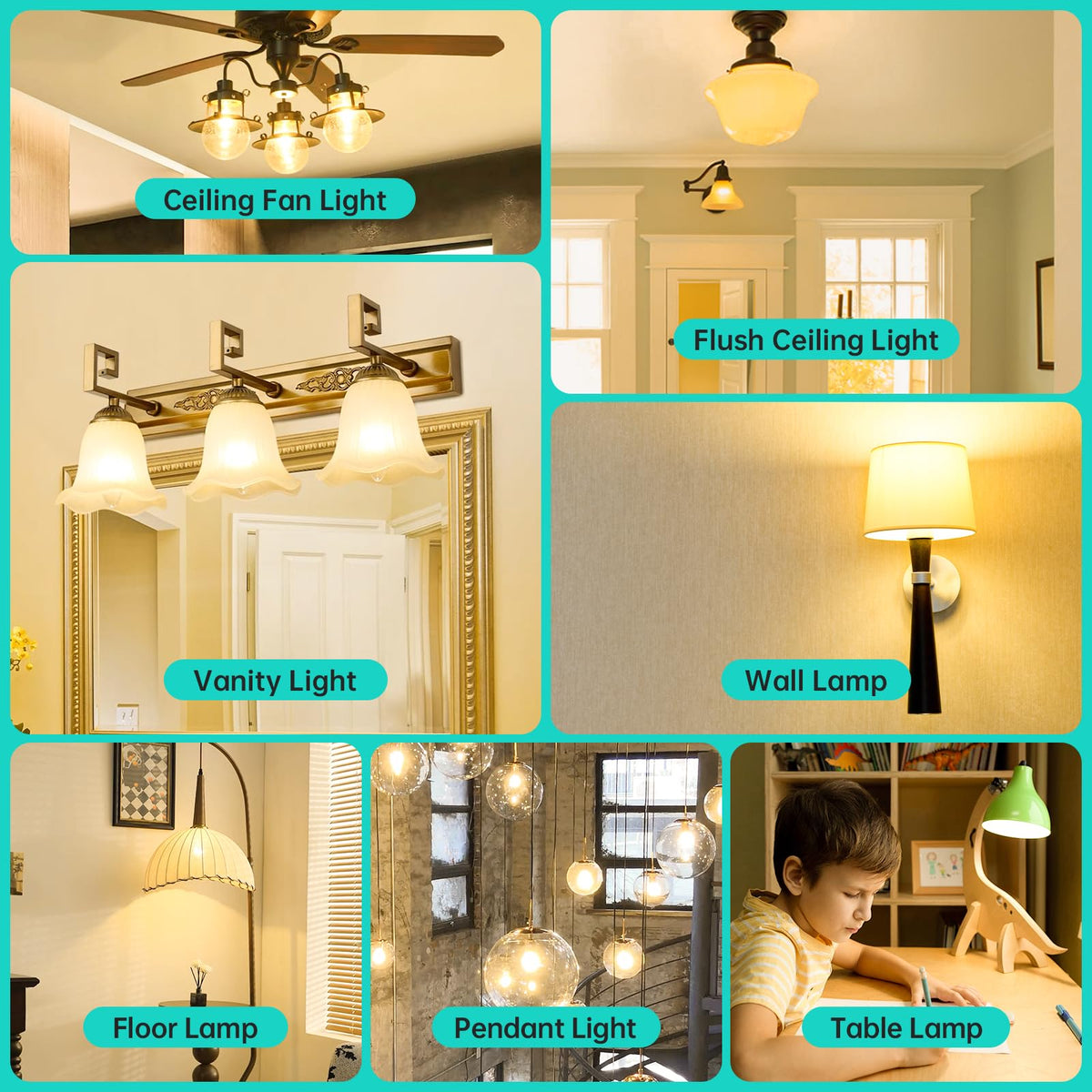 AMDTU Vanity-light globe bulb for compact fixtures with warm glow.