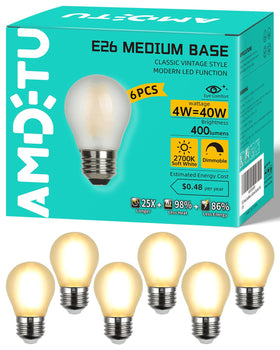 AMDTU vintage LED Edison bulb globe 40W equivalent for cozy ambient lighting.
