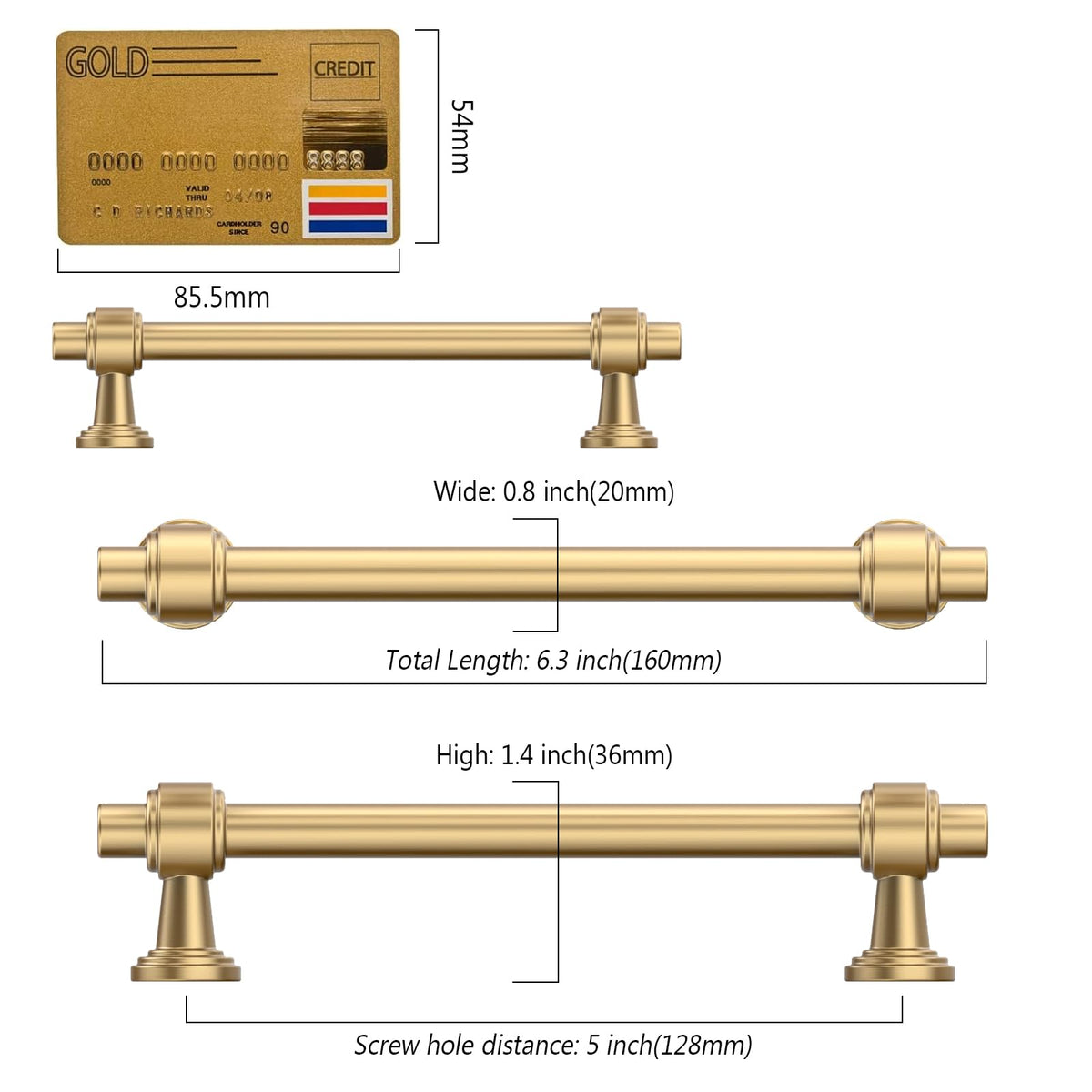 Amerdeco 1.4-inch projection pulls keep fingers clear and improve reach.
