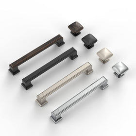 Amerdeco 30-pack matte black cabinet pulls, close-up, highlighting durable finish and smooth edges.