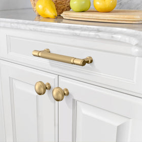 Amerdeco 5-inch drawer pull installed on cabinet for refreshed look