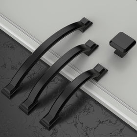 Amerdeco matte-black arch cabinet pull enhances storage with sturdy grip.