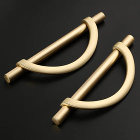 Amerdeco brushed gold cabinet pulls highlight 6.4 inch overall length.