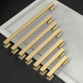 Amerdeco brushed gold drawer knob rectangle updating a dresser or drawer fronts