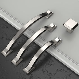 Amerdeco arch cabinet pull in brushed nickel for modern kitchen hardware
