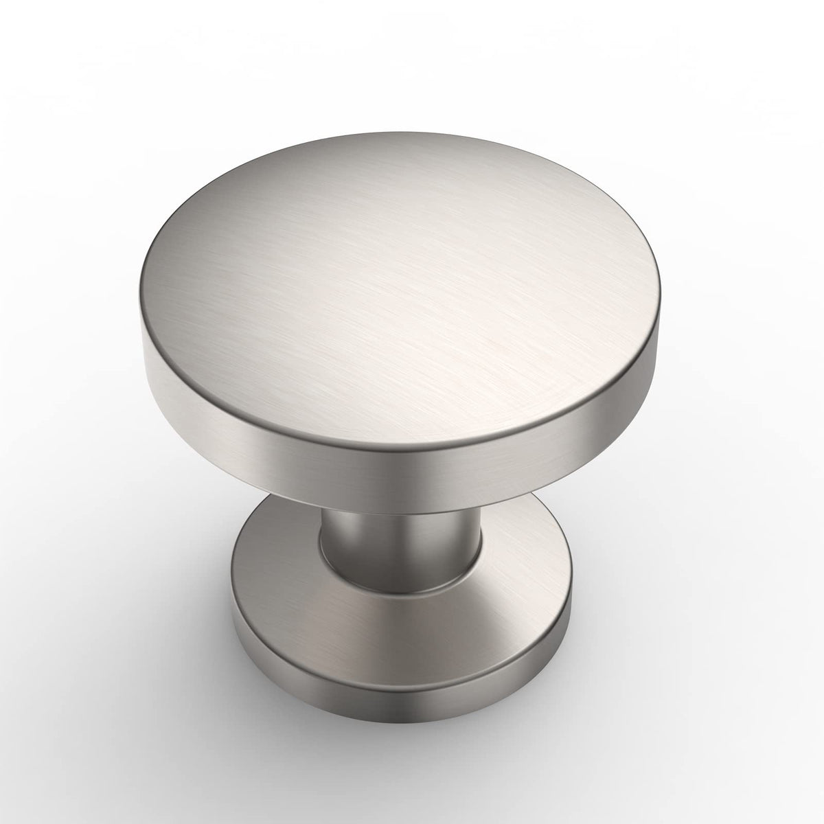 Amerdeco brushed satin nickel knob close-up showing smooth finish for cabinets