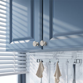 Amerdeco brushed satin nickel knob on kitchen cabinet for modern update