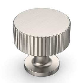 Amerdeco ZH0071 brushed nickel knob close-up highlighting sleek finish for cabinet upgrades.