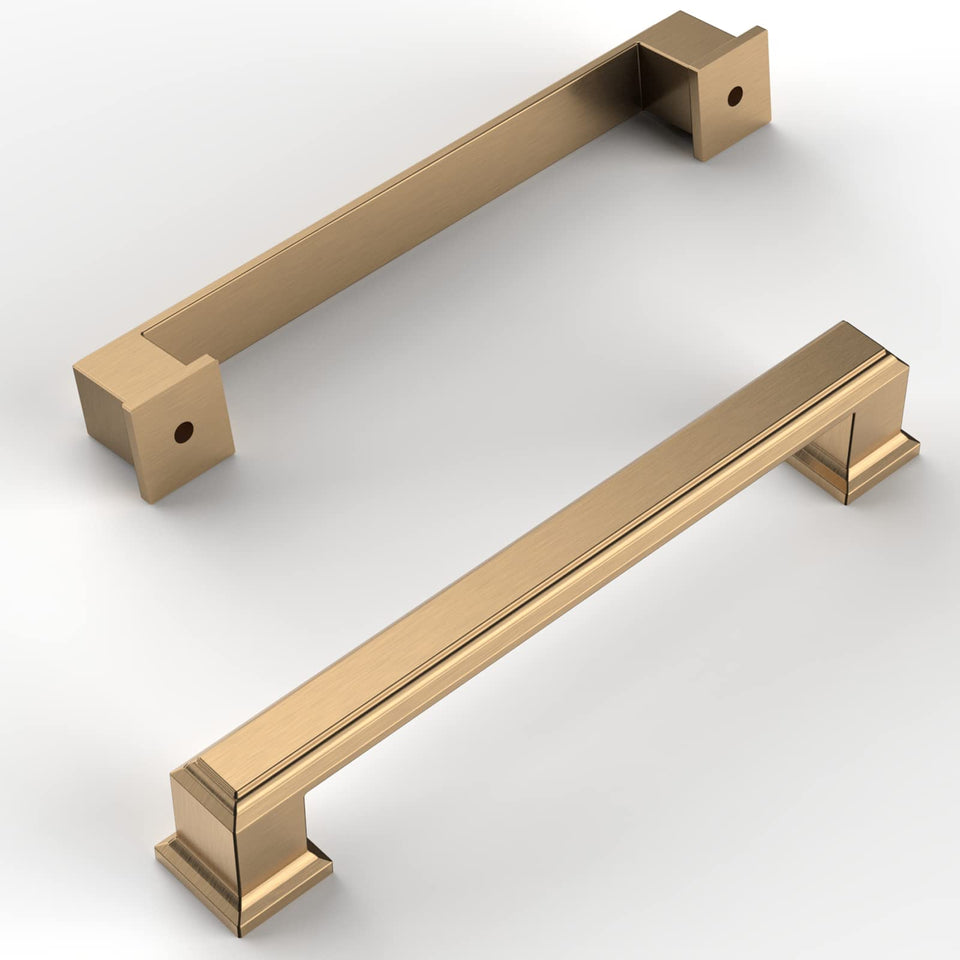 Amerdeco champagne bronze cabinet pull with 5-inch center hole for easy kitchen upgrades.