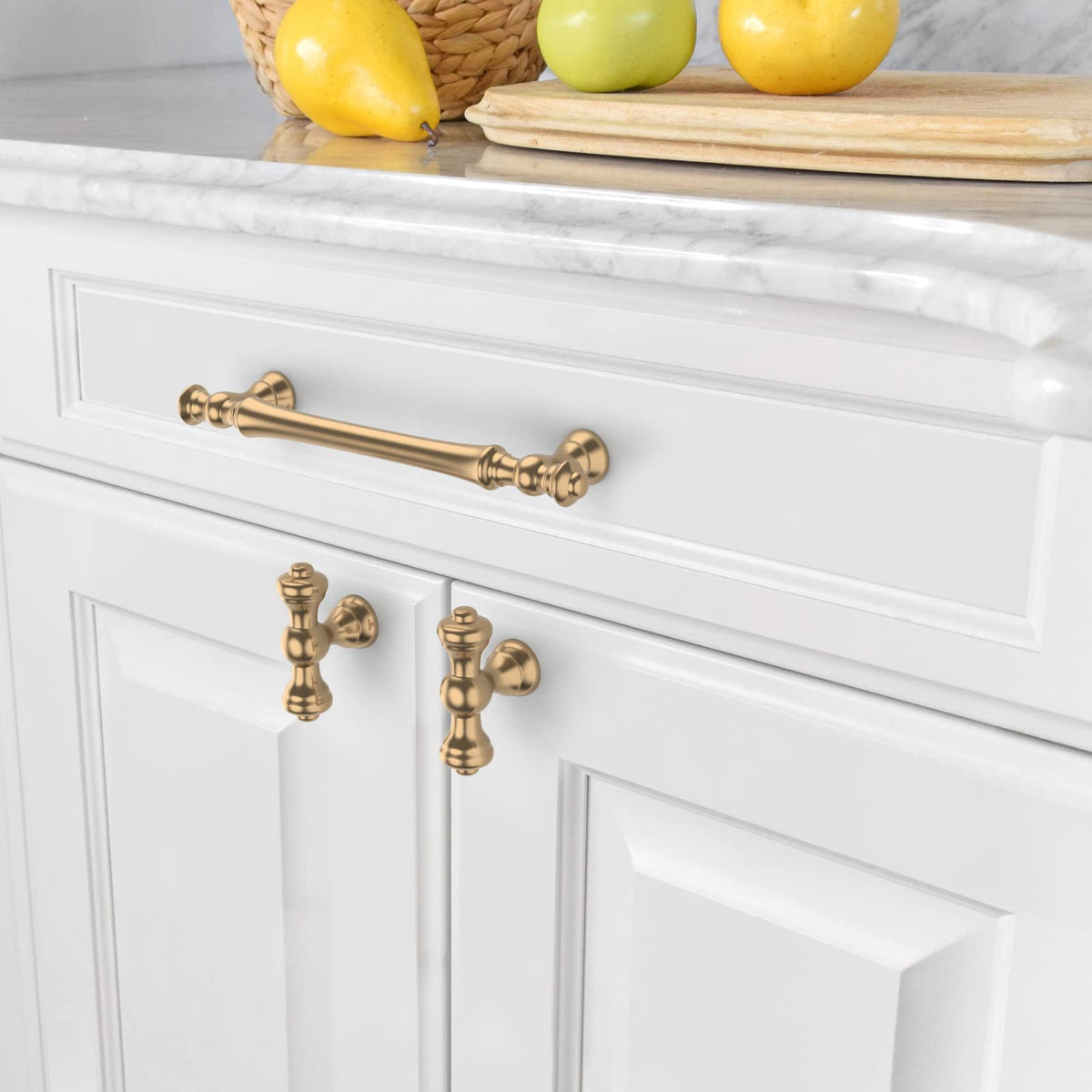 Amerdeco champagne bronze drawer pulls add subtle elegance to dressers.