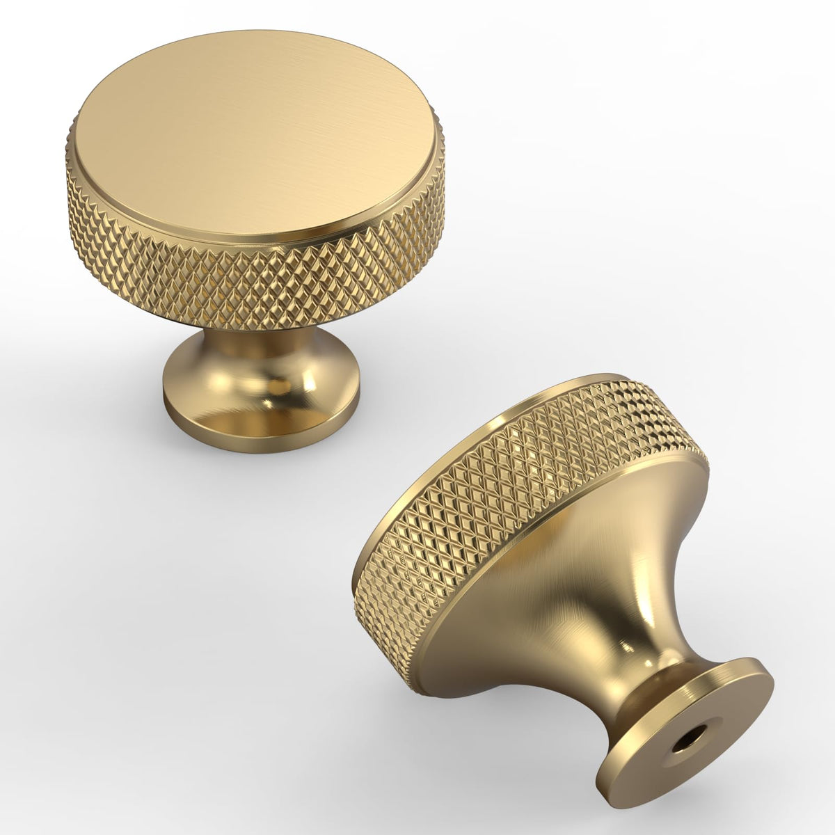 Amerdeco champagne bronze knurled knob for drawers close-up highlighting texture and grip.