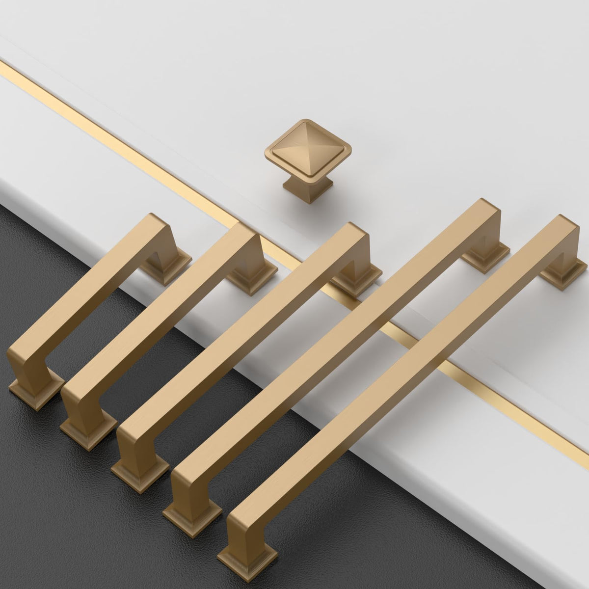 Amerdeco champagne bronze cupboard hardware adds cohesive look to any cupboard.