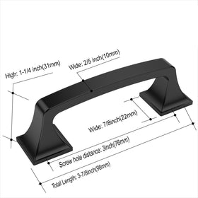Amerdeco drawer handle matte black 3in demonstrates sturdy grip and clean lines.