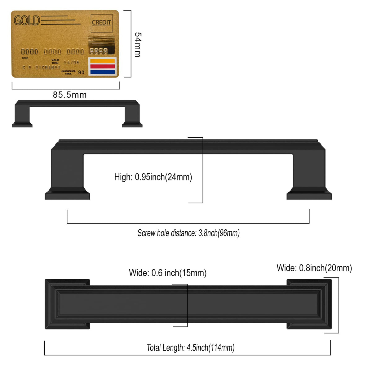 Amerdeco drawer pulls in matte black ideal for drawers and cabinets.