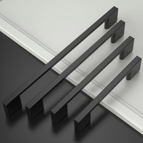 Amerdeco matte black cabinet hardware closeup showing refined finish and grip