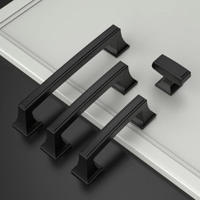 Amerdeco matte black cabinet pulls installation-template for easy DIY upgrades.