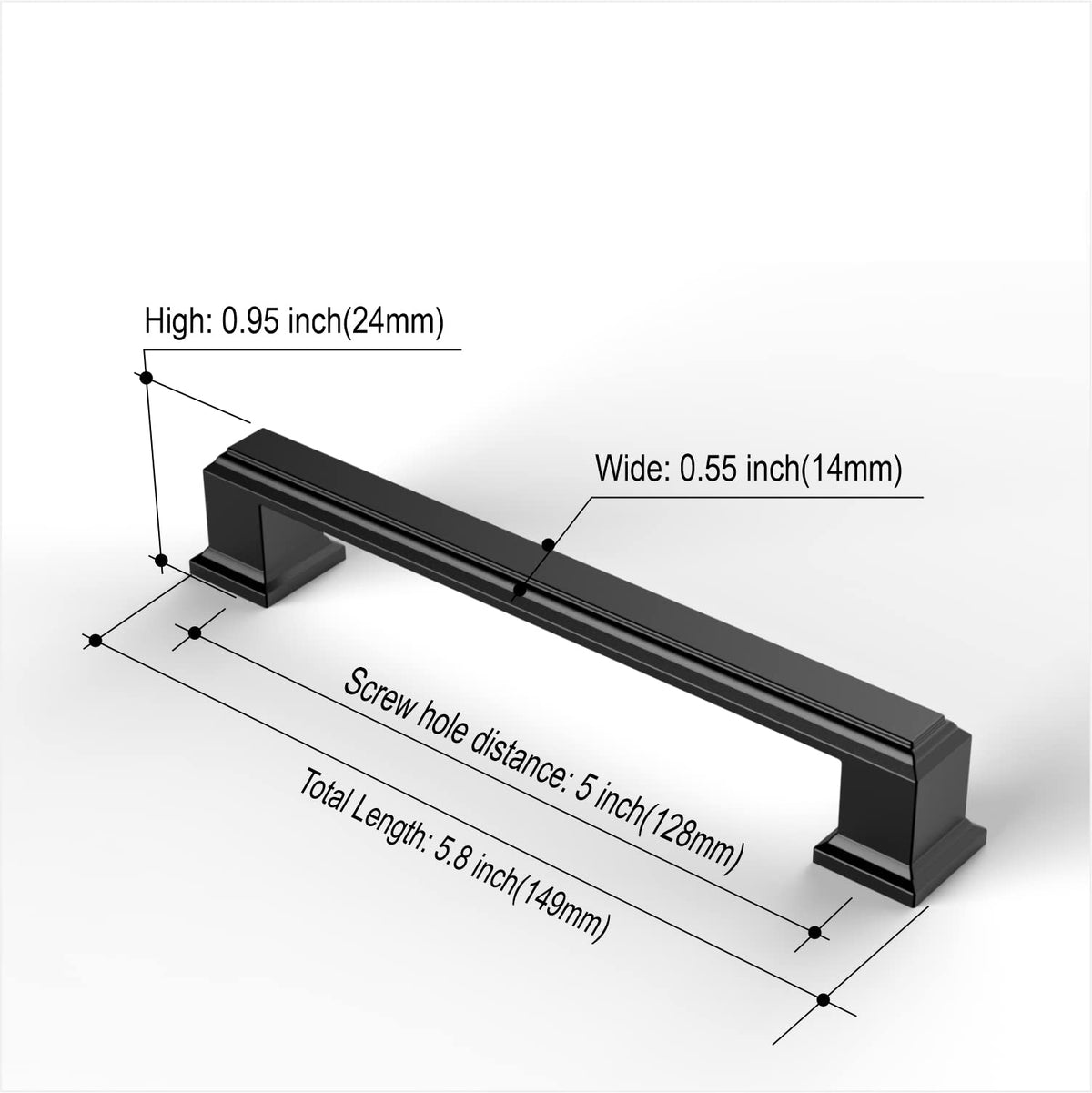 Amerdeco 10-pack matte black pulls in protective packaging
