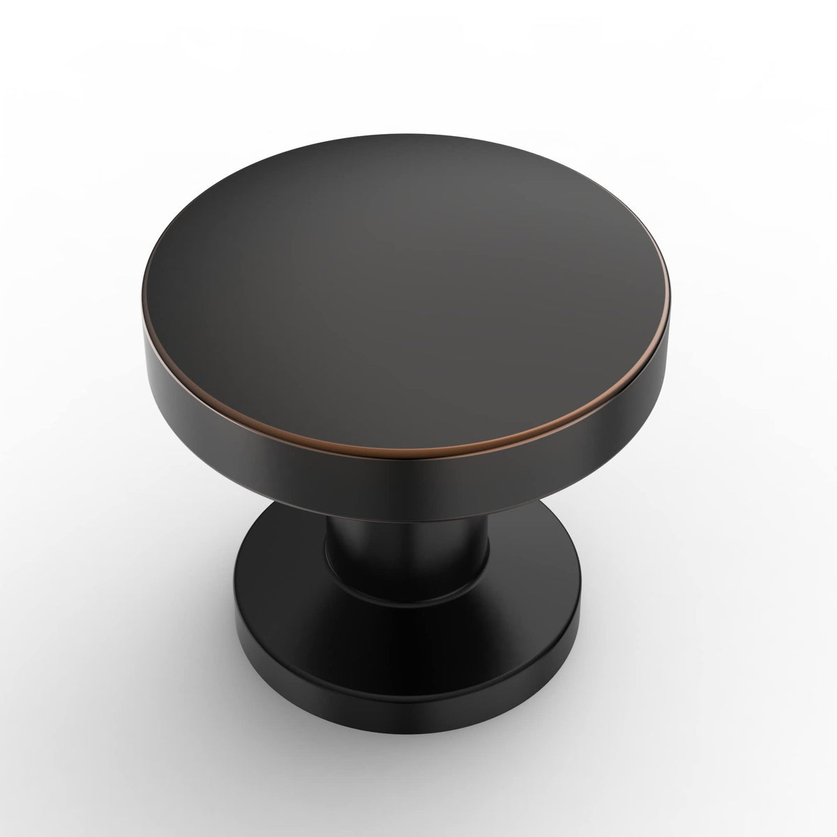 Amerdeco oil rubbed bronze knob 1.2 inch side view for cabinets and drawers