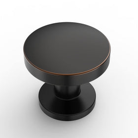 Amerdeco oil rubbed bronze knob 1.2 inch side view for cabinets and drawers