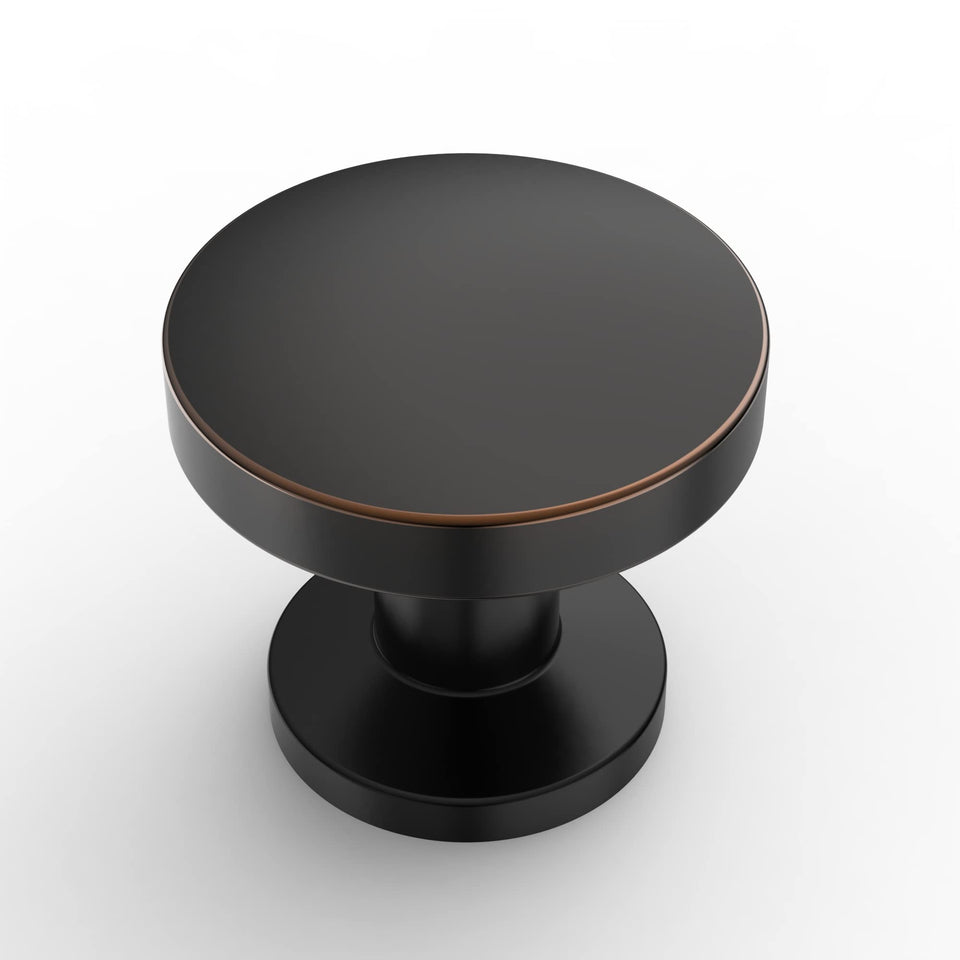 Amerdeco oil rubbed bronze knob 1.2 inch side view for cabinets and drawers