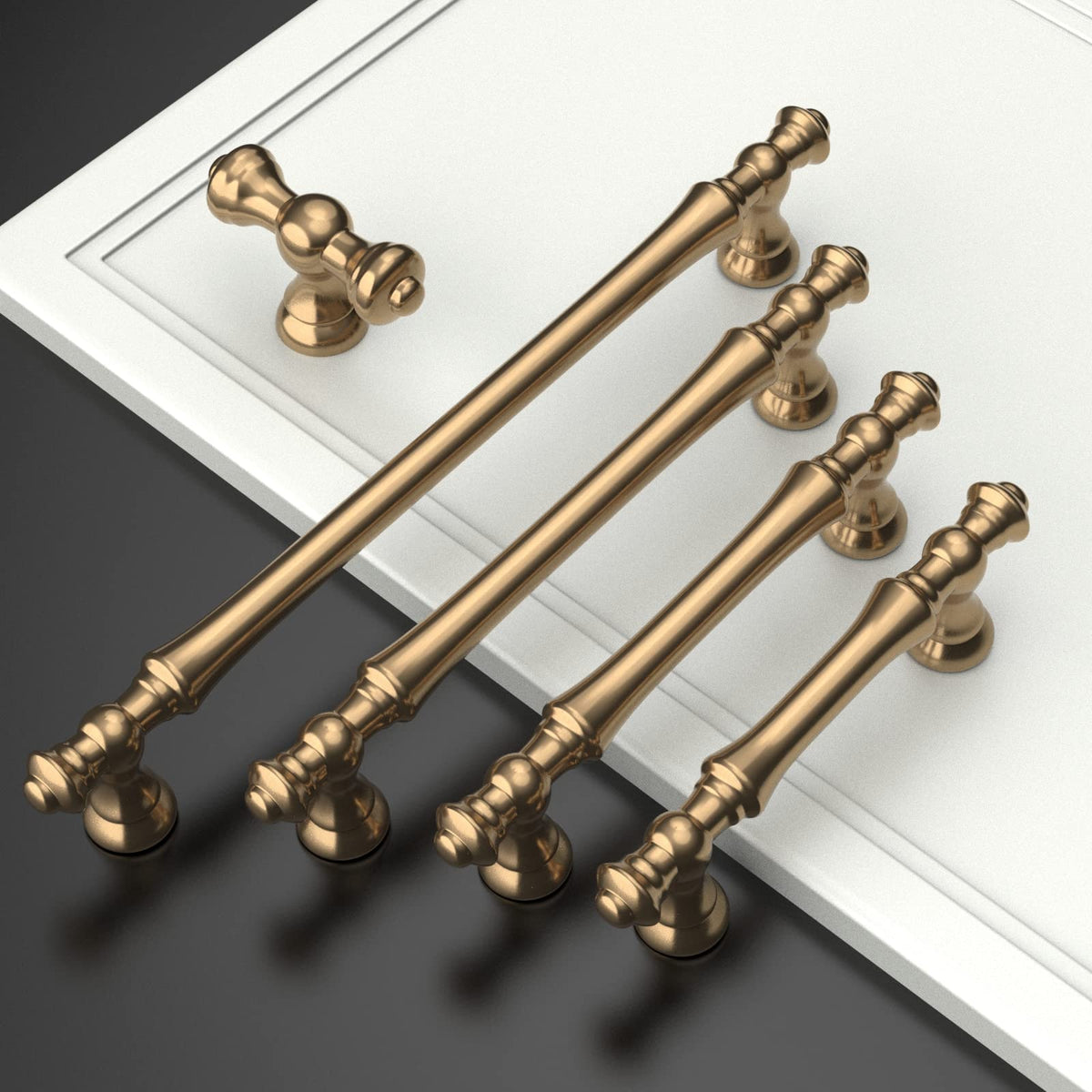 Amerdeco champagne bronze cabinet pull set of 10 for cohesive kitchen and bathroom hardware.