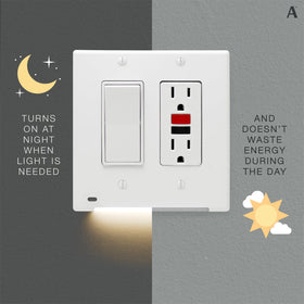 AMERELLE Lumicover wallplate supports USB and decor switches for flexibility