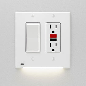 AMERELLE Lumicover wallplate built-in sensor provides gentle guidance in dark