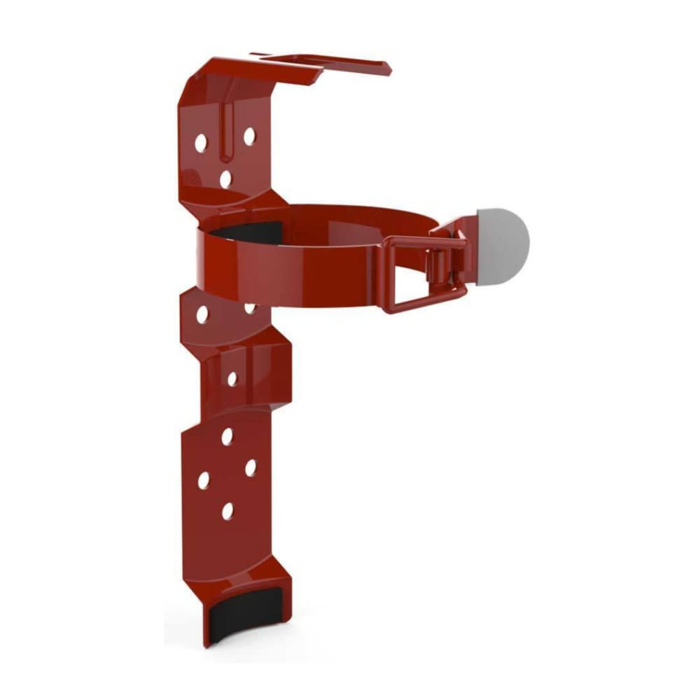 Amerex 818 bracket in red for vehicle or marine use, easy access to extinguisher.