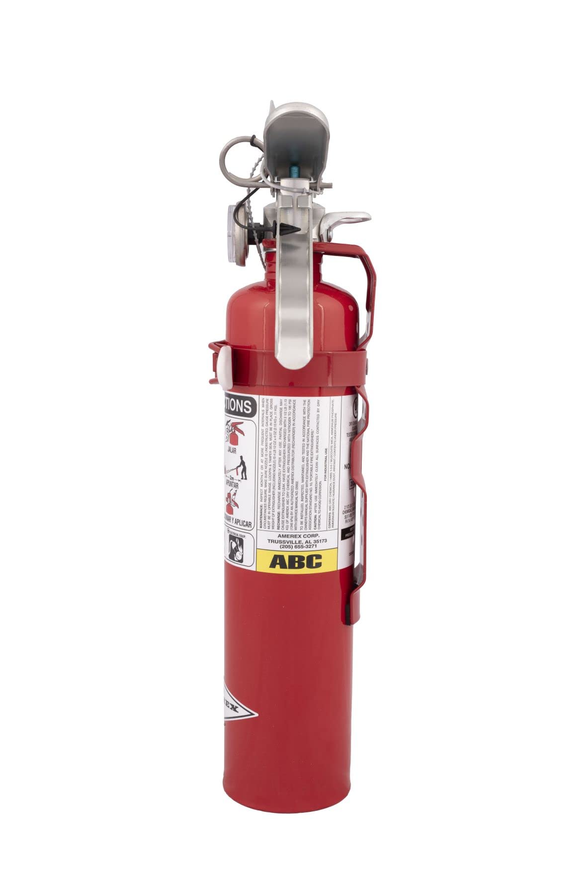 Amerex B417T fire extinguisher side view showing compact size.