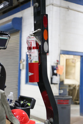 Amerex B417T extinguisher during a visual inspection for readiness.