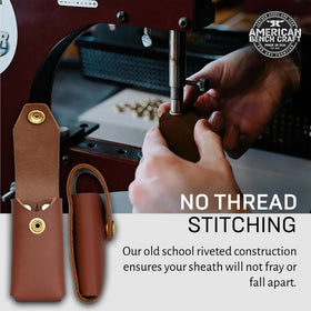 American Bench Craft brown leather break-in texture during use