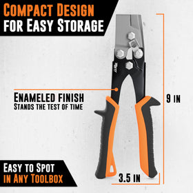 AMERICAN MUTT TOOLS end-cap crimper for gutters demonstrates rugged, pro-grade build.