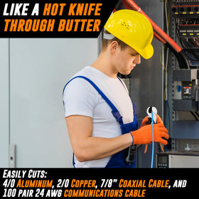 American Mutt Tools ergonomic handles enable comfortable, fatigue-free cutting.