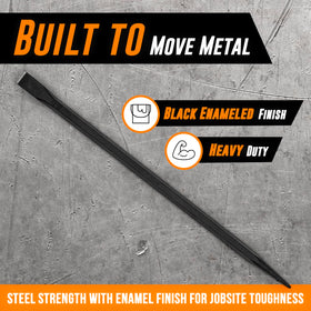 AMERICAN MUTT TOOLS hex-design pry bar resisting rolling for stable placement on flat surface