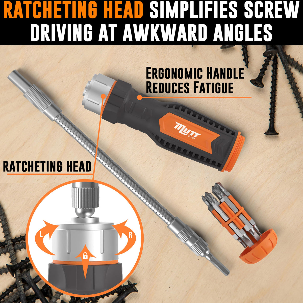 AMERICAN MUTT TOOLS magnetic bit retention secures bits during use
