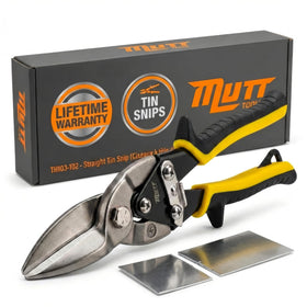AMERICAN MUTT TOOLS Mutt Tools 10in heavy-duty shears cutting metal with precision.